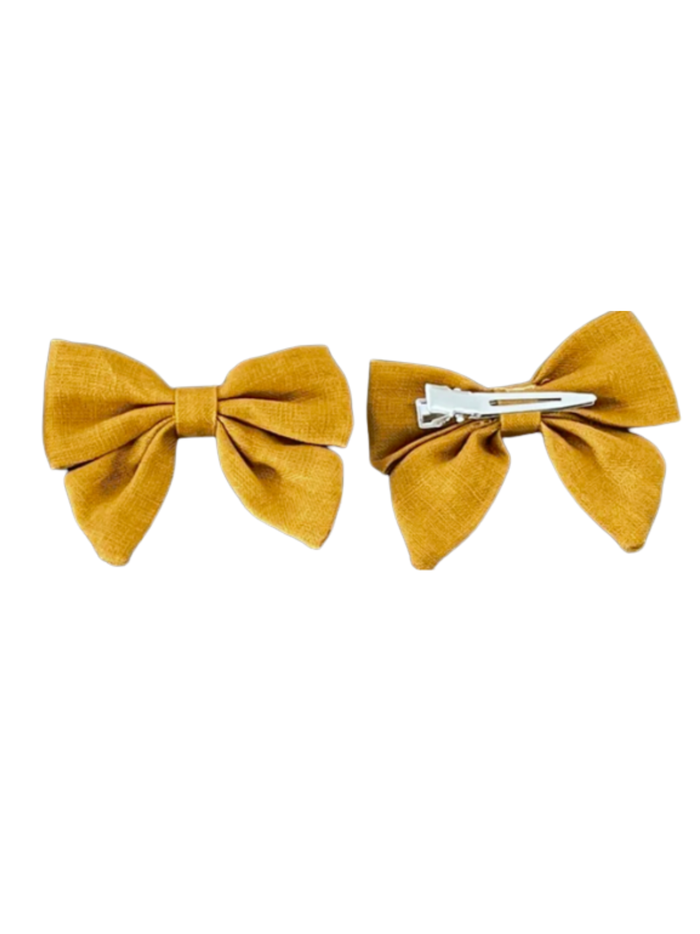 Linen Bow Hair Clips (2-pair)