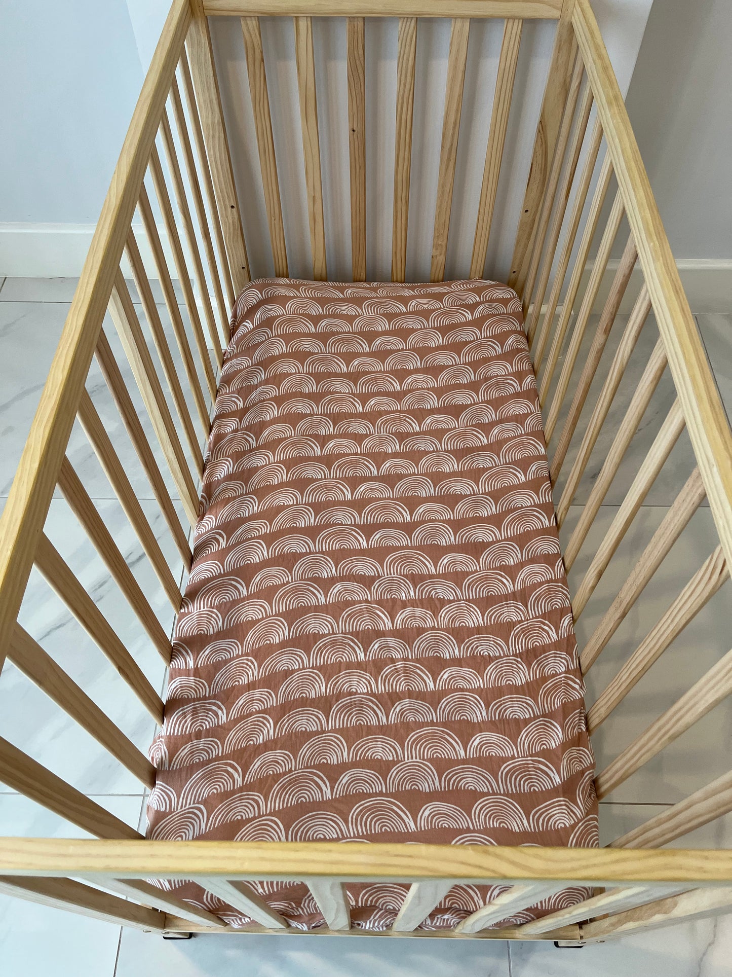 Bamboo Cotton crib sheet- Sandstone Sanctuary