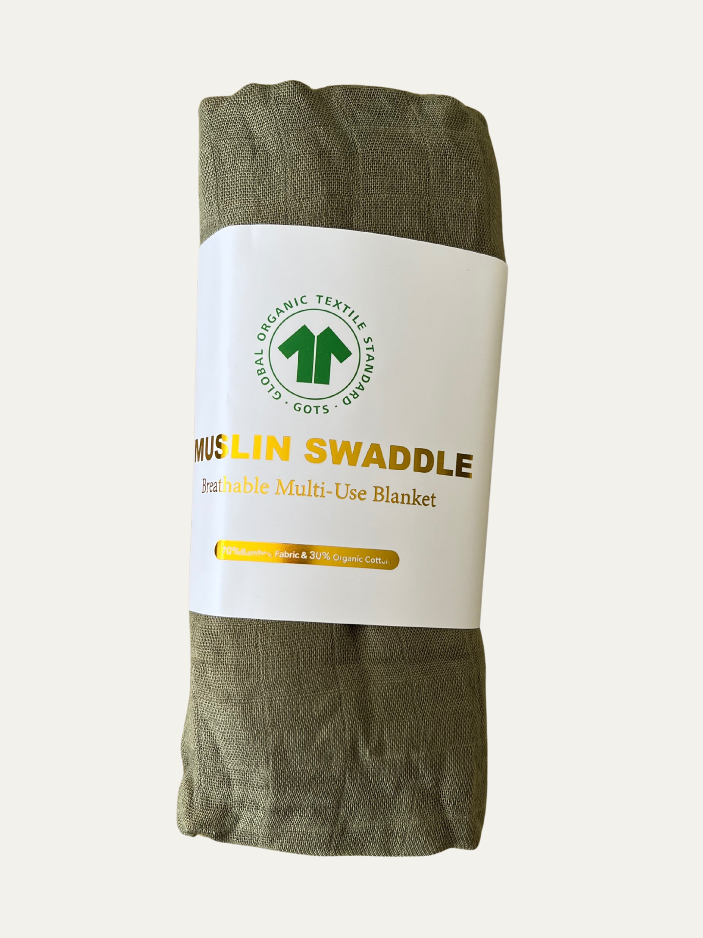 Premium Muslin Swaddle (Bamboo-Cotton) Olive