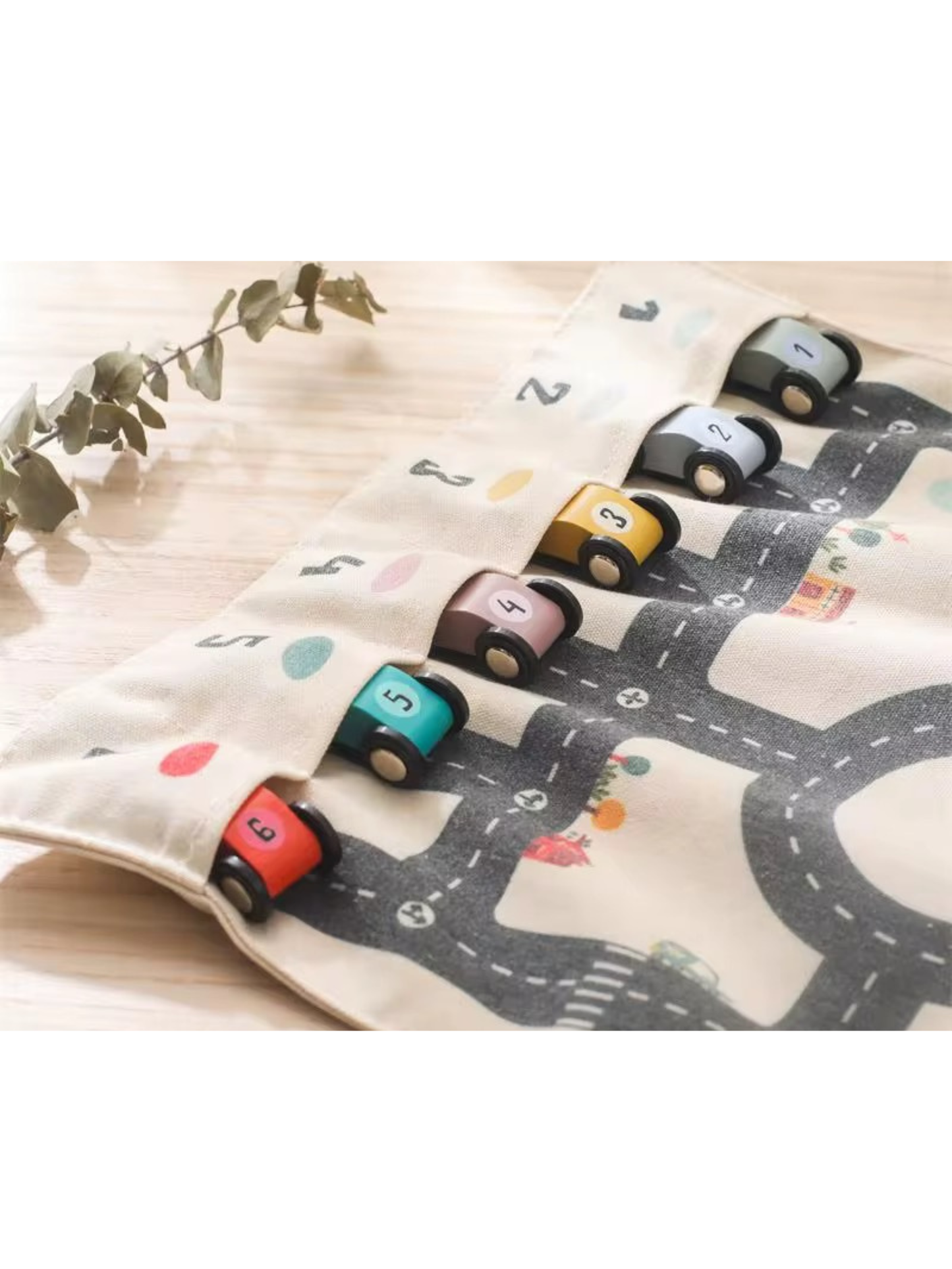 Adventure Journey- Dual-Sided Canvas Board Game with Wooden Car Pieces