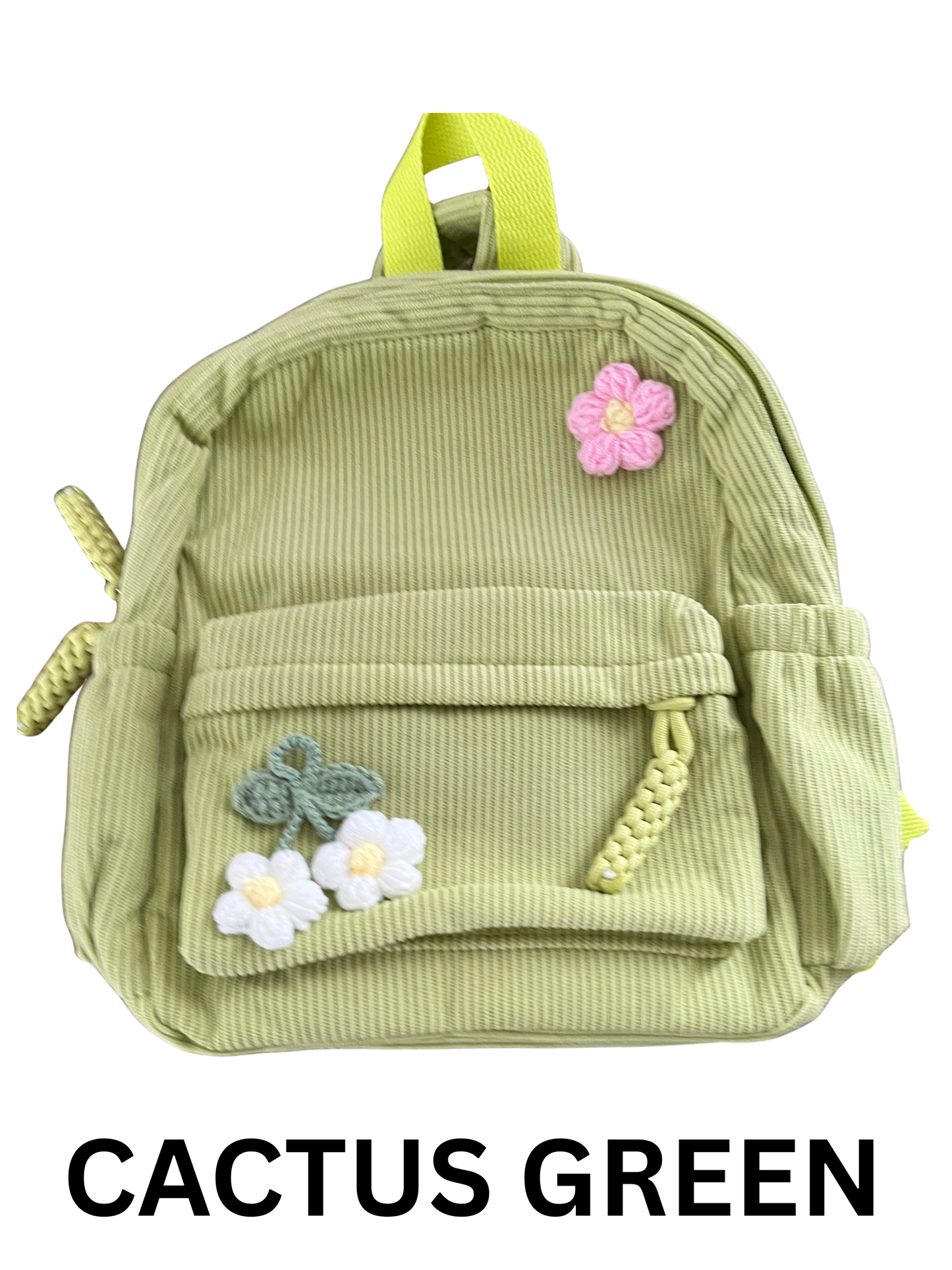 Corduroy Toddler & Child Backpack with Hand-Sewn Flower Details