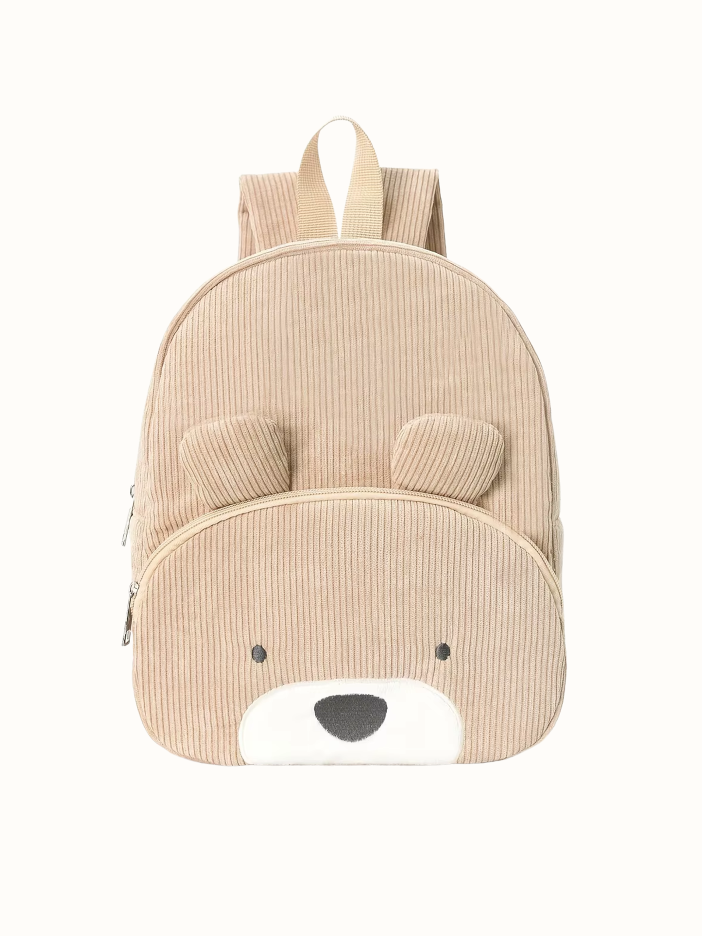 Corduroy Toddler Backpack- Beige Bear