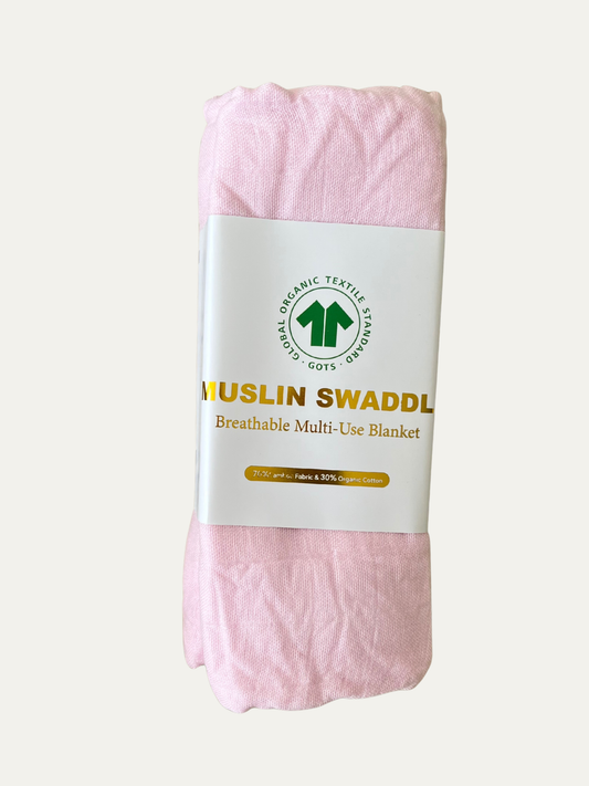 Premium Muslin Swaddle (Bamboo-Cotton) Blush