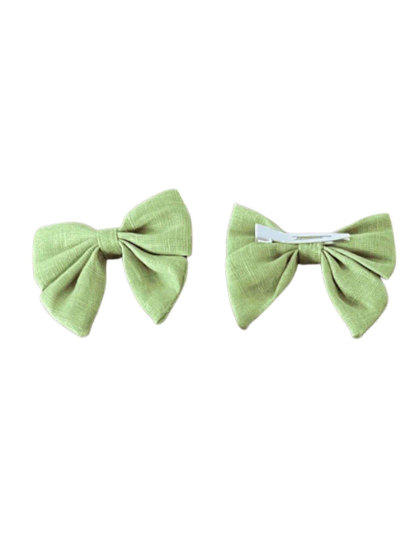 Linen Bow Hair Clips (2-pair)