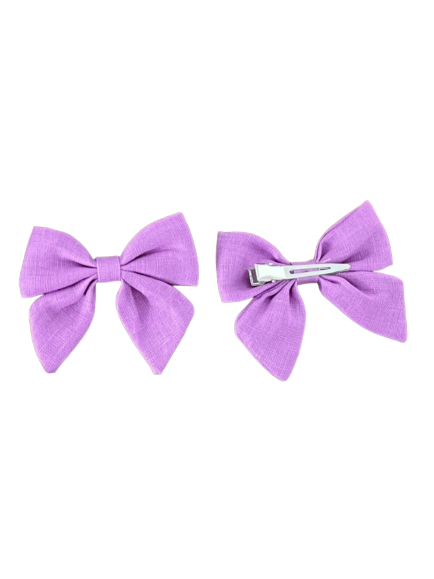 Linen Bow Hair Clips (2-pair)