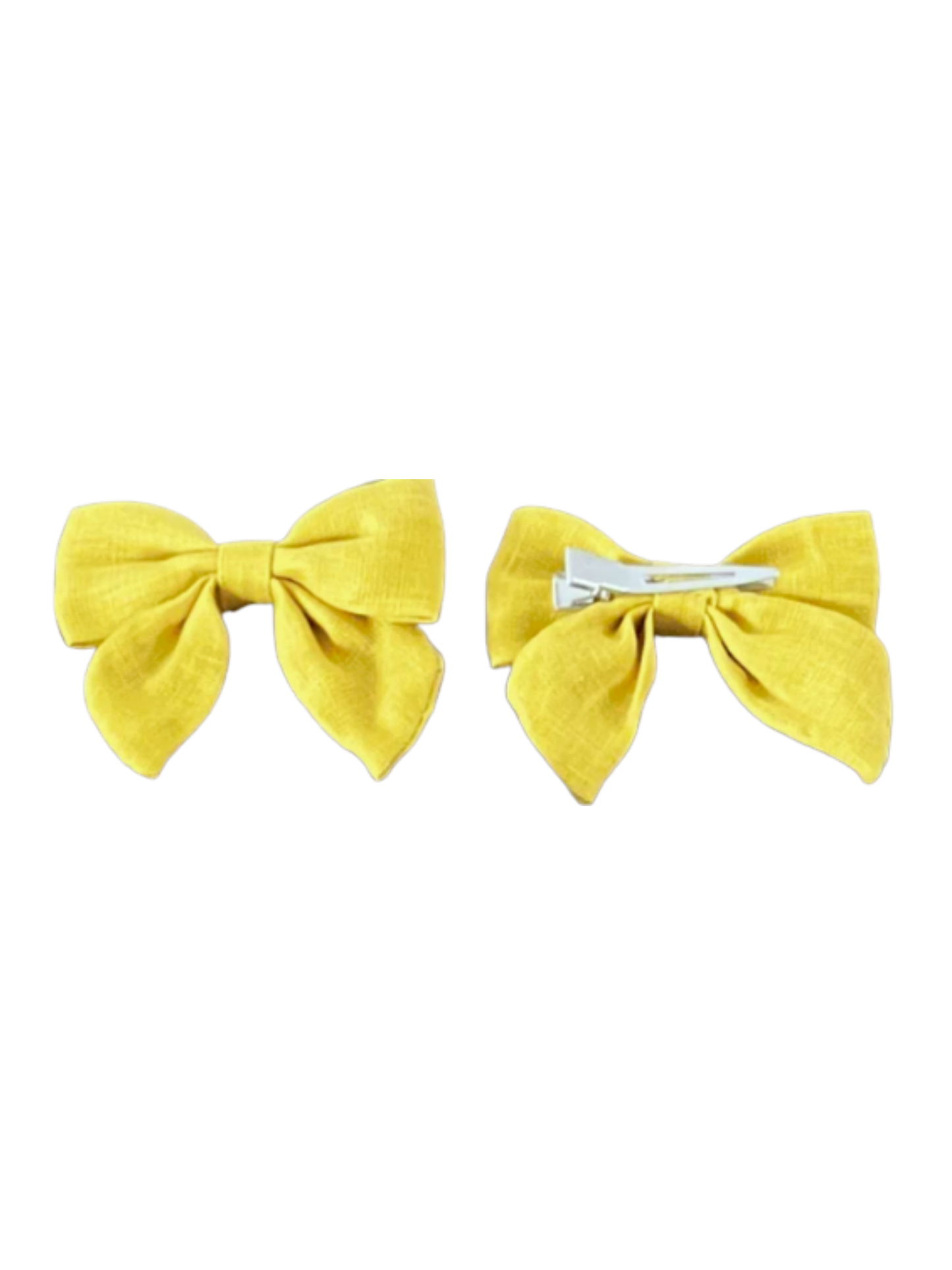 Linen Bow Hair Clips (2-pair)