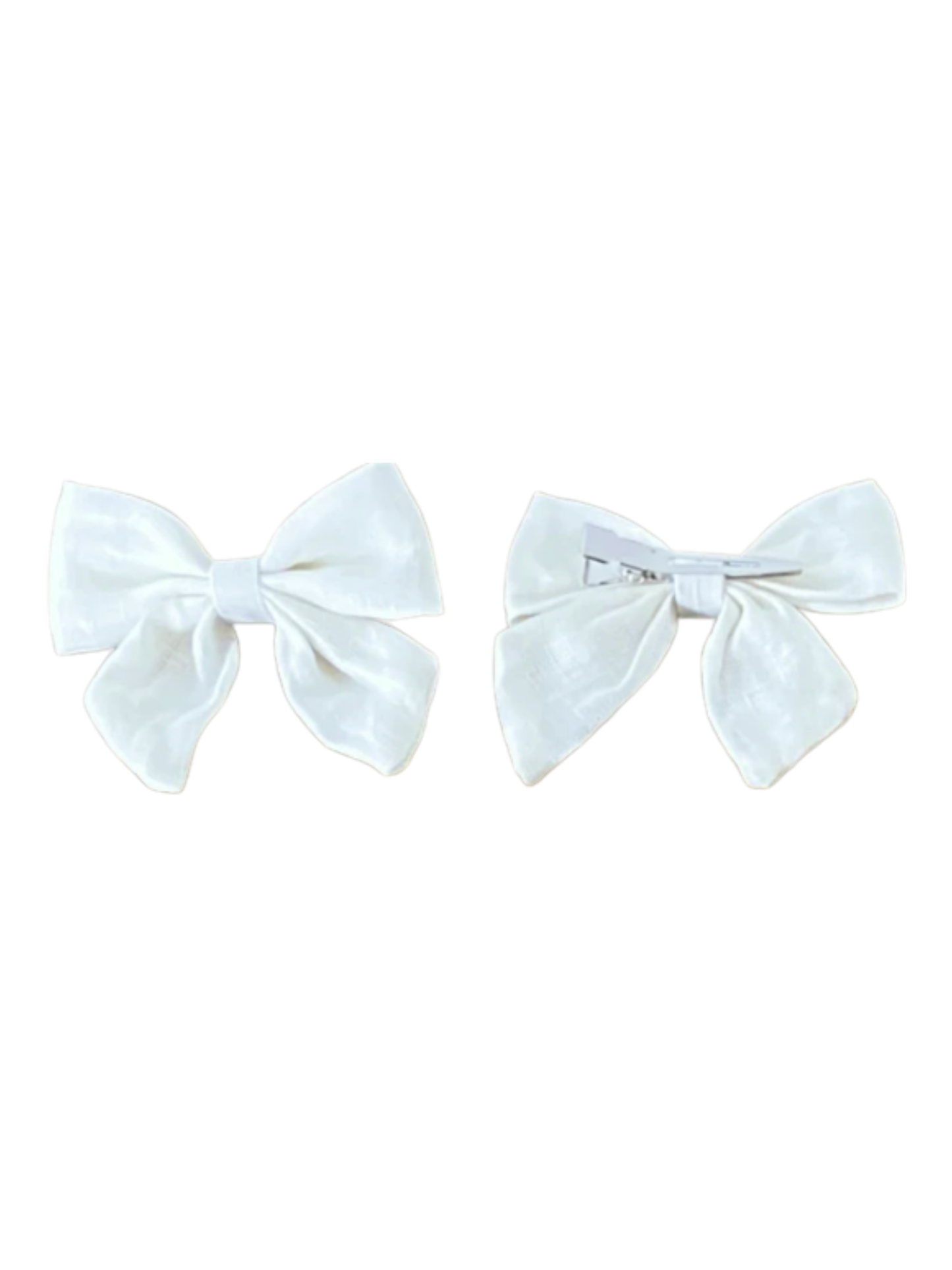 Linen Bow Hair Clips (2-pair)