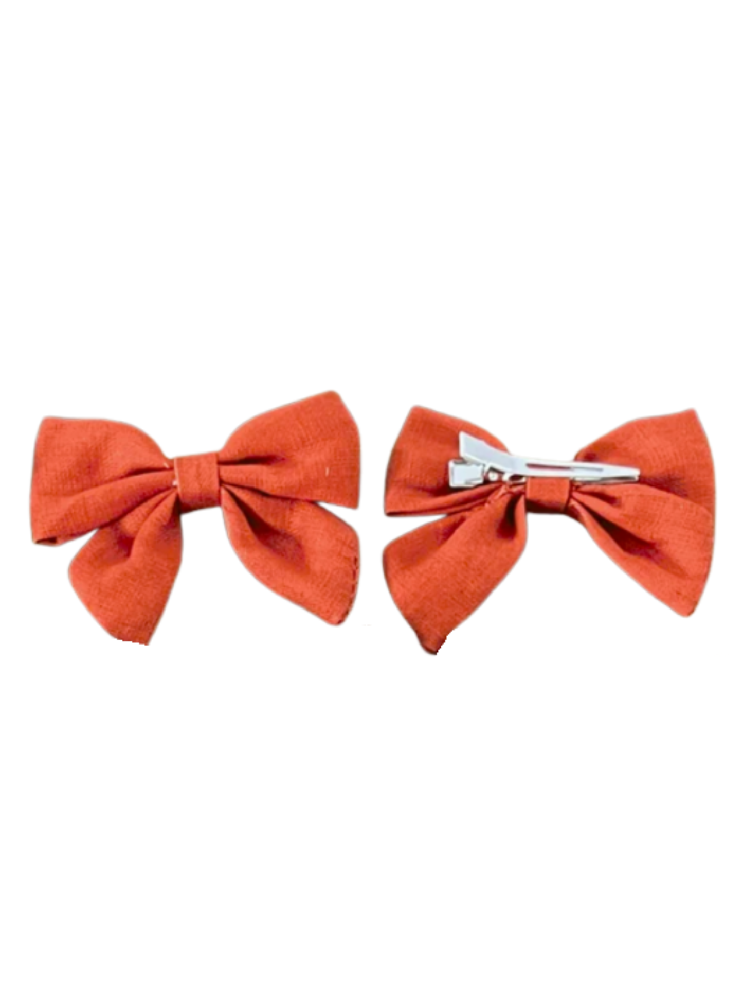 Linen Bow Hair Clips (2-pair)