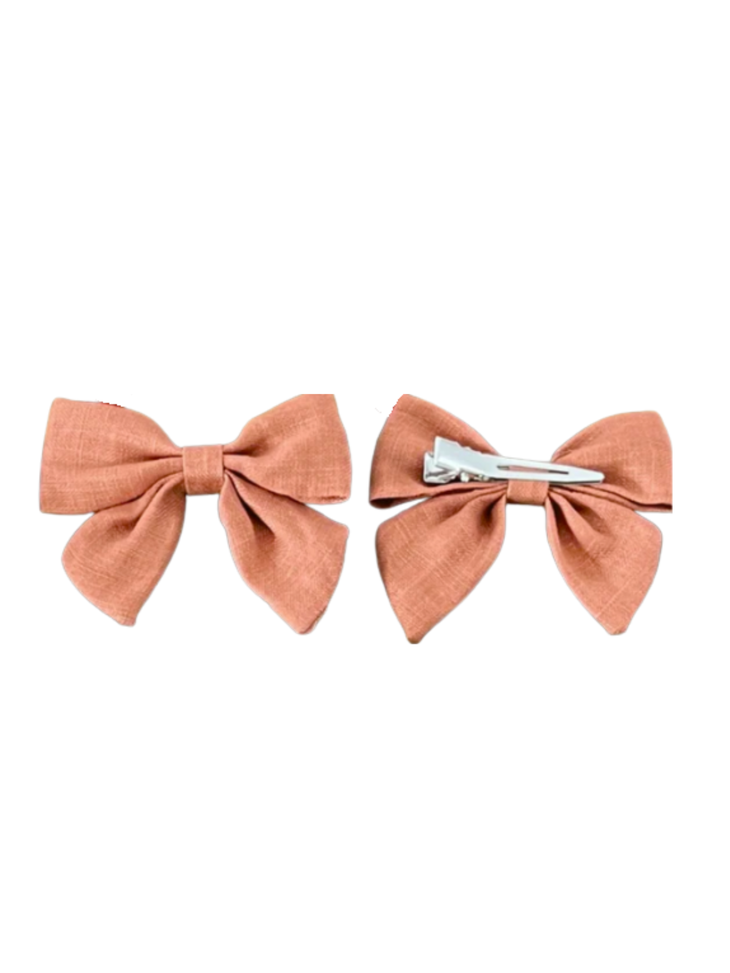 Linen Bow Hair Clips (2-pair)