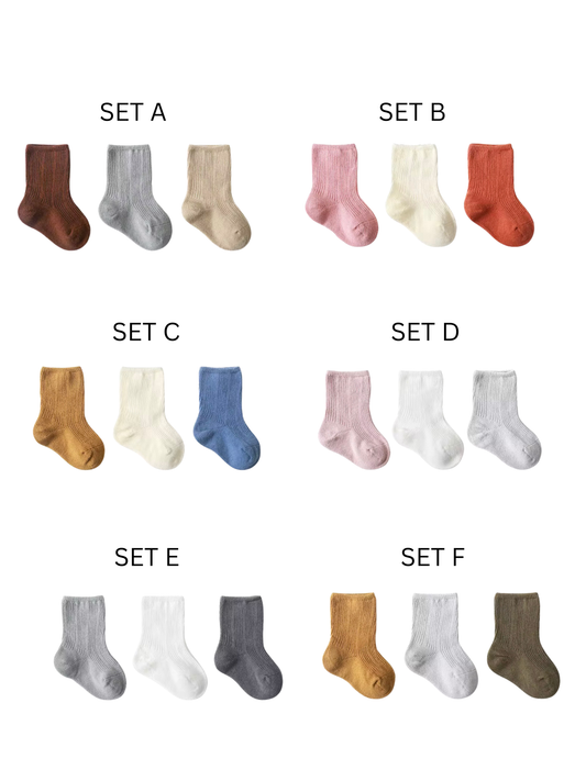 Infant Organic Cotton Socks- 3 Pack