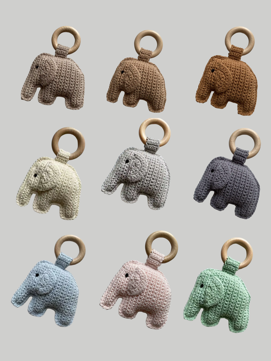 Hand-crocheted Elephant Rattle