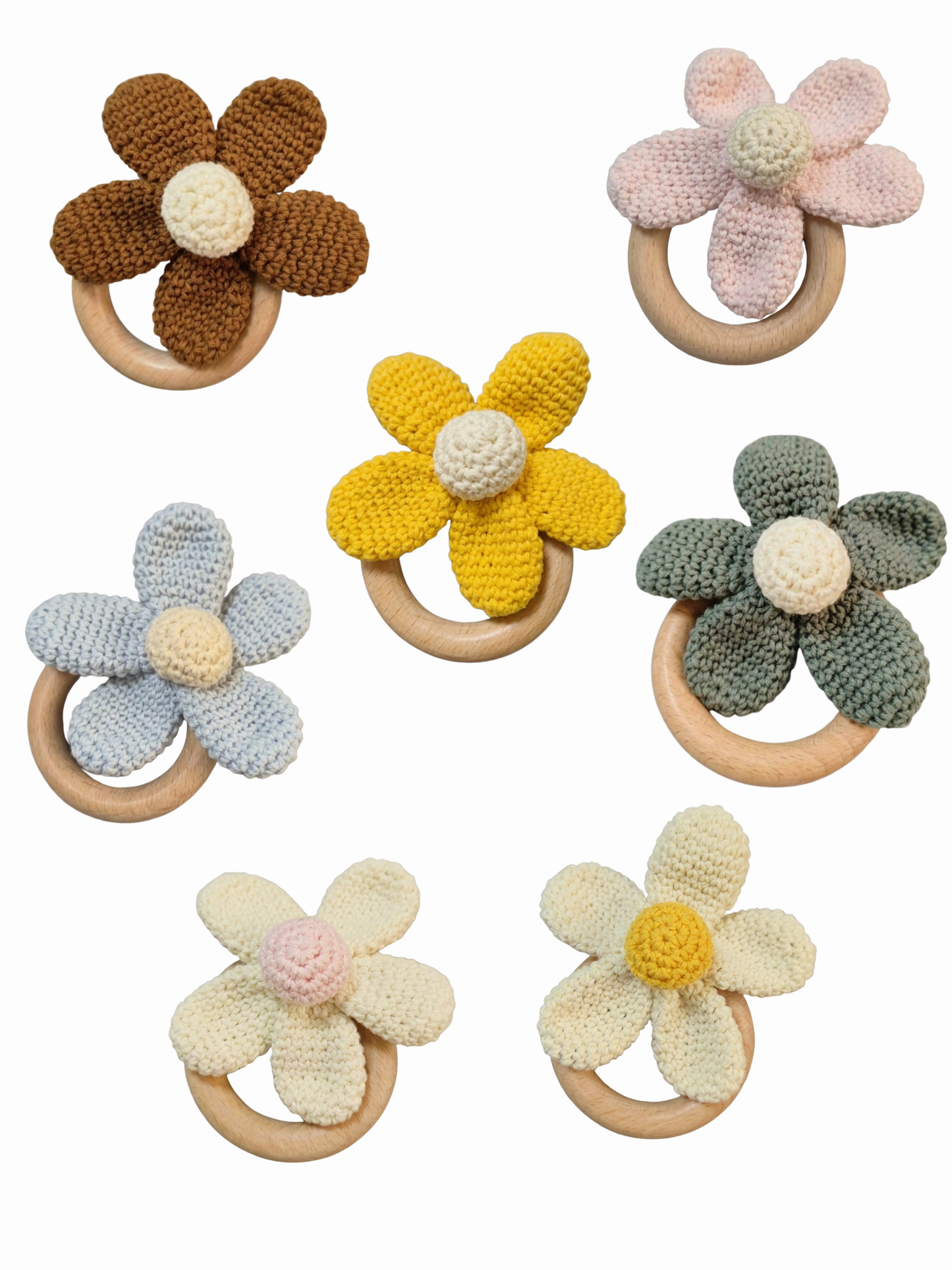 Hand-crocheted Flower Rattle