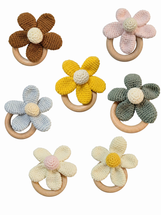 Hand-crocheted Flower Rattle