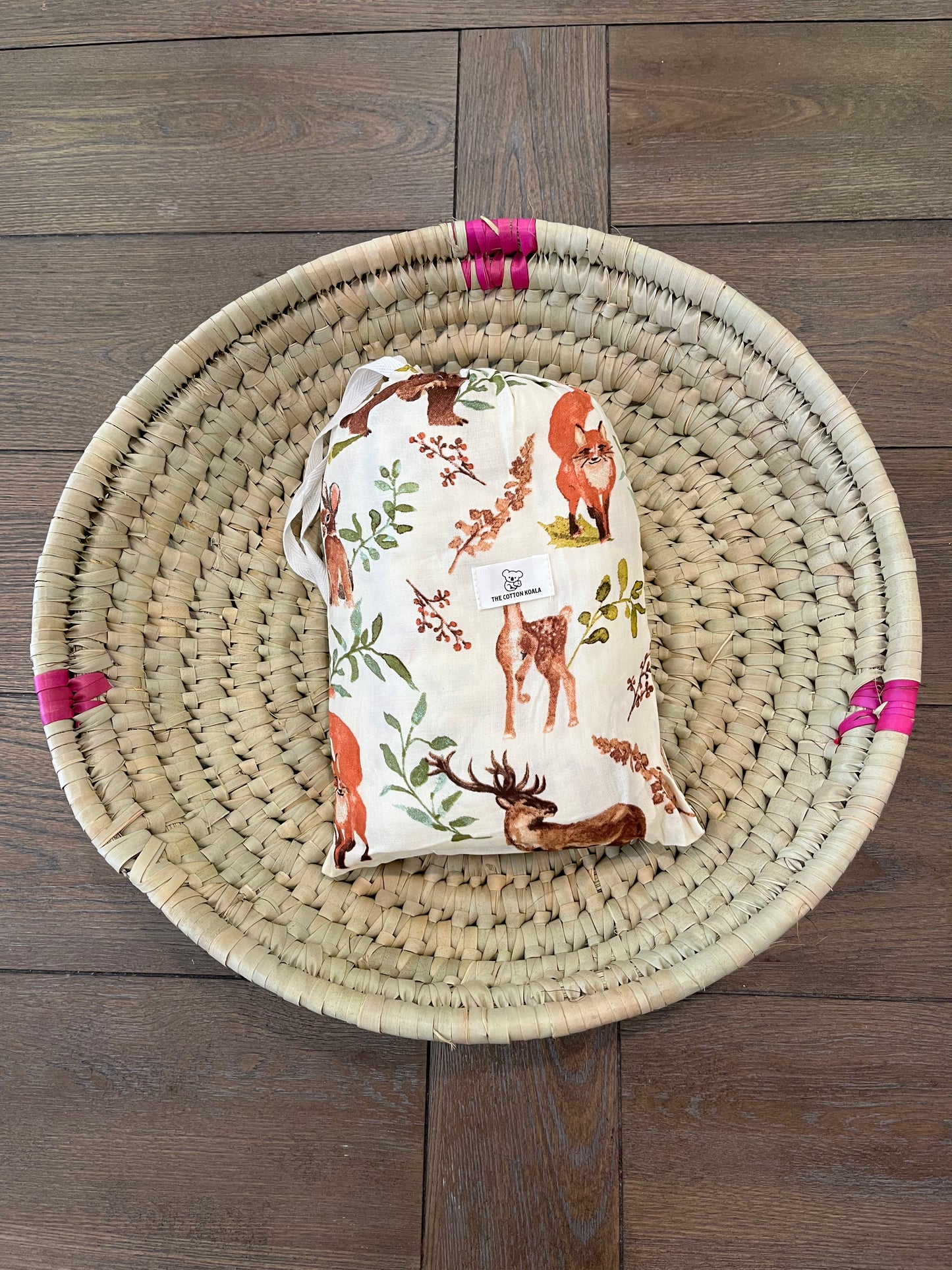 Bamboo Cotton crib sheet- Forest Friends