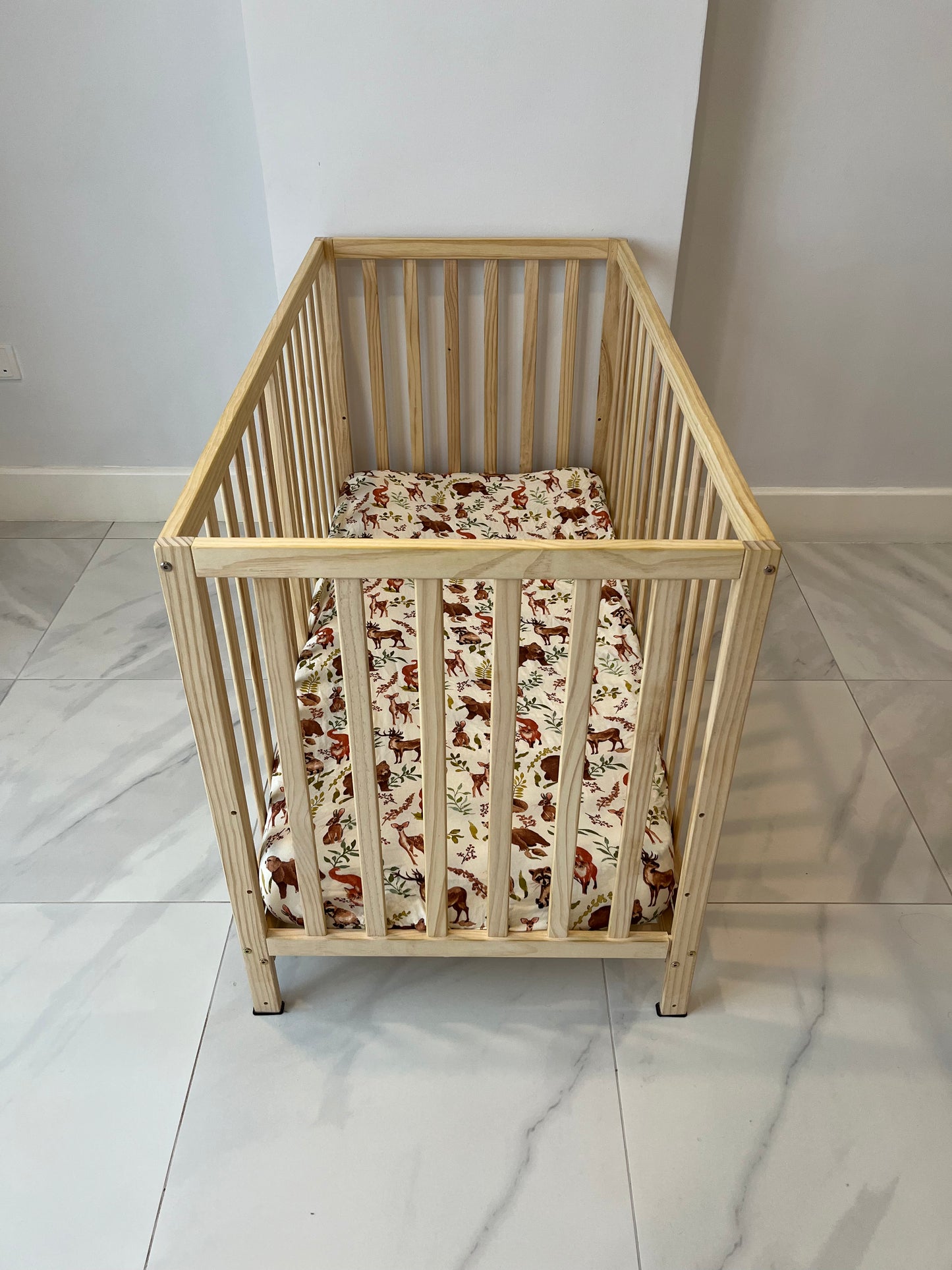 Bamboo Cotton crib sheet- Forest Friends