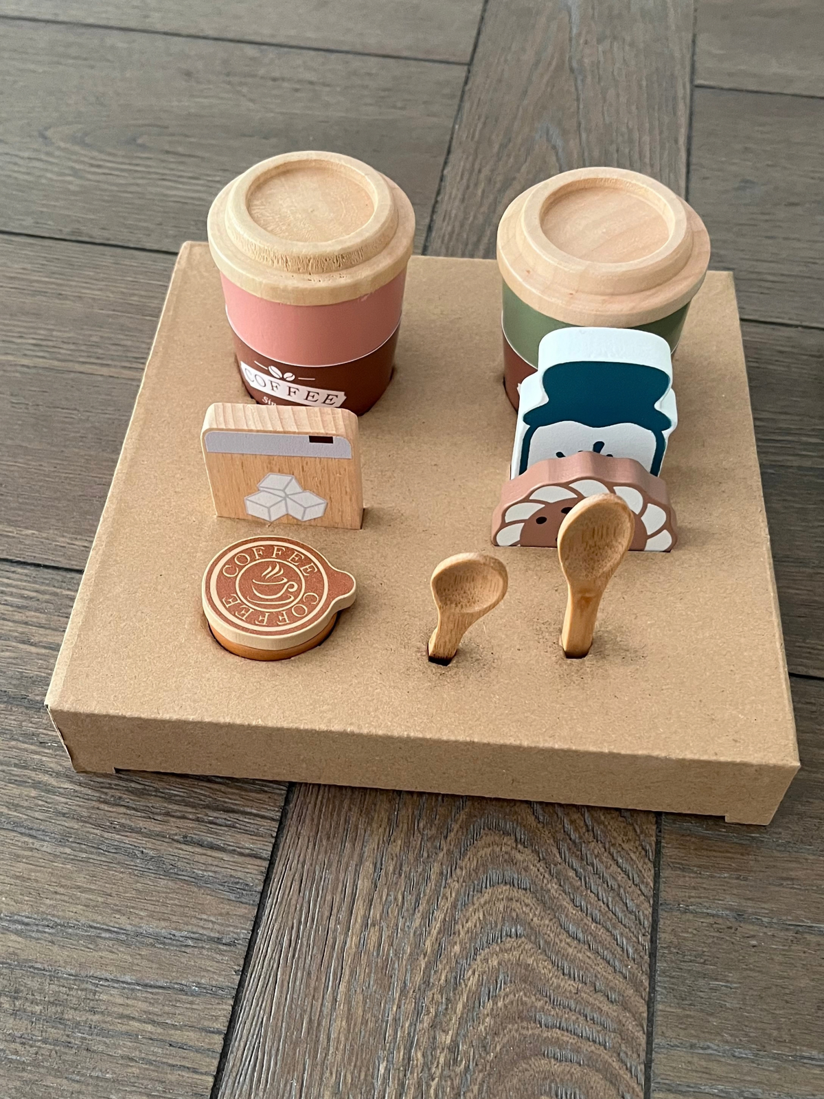 Mini Wooden Takeaway Coffee Set