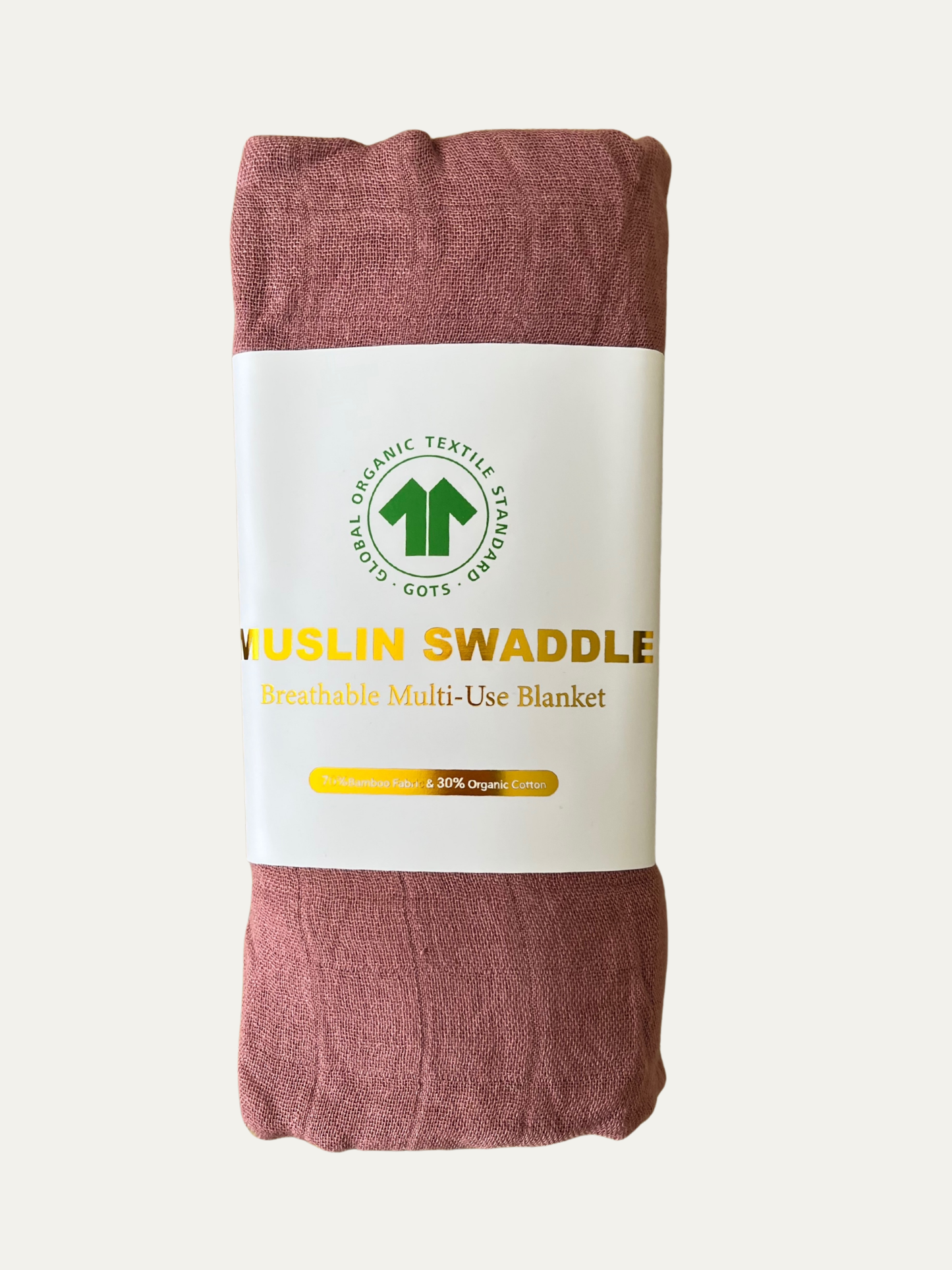 Premium Muslin Swaddle (Bamboo-Cotton) Rosewood