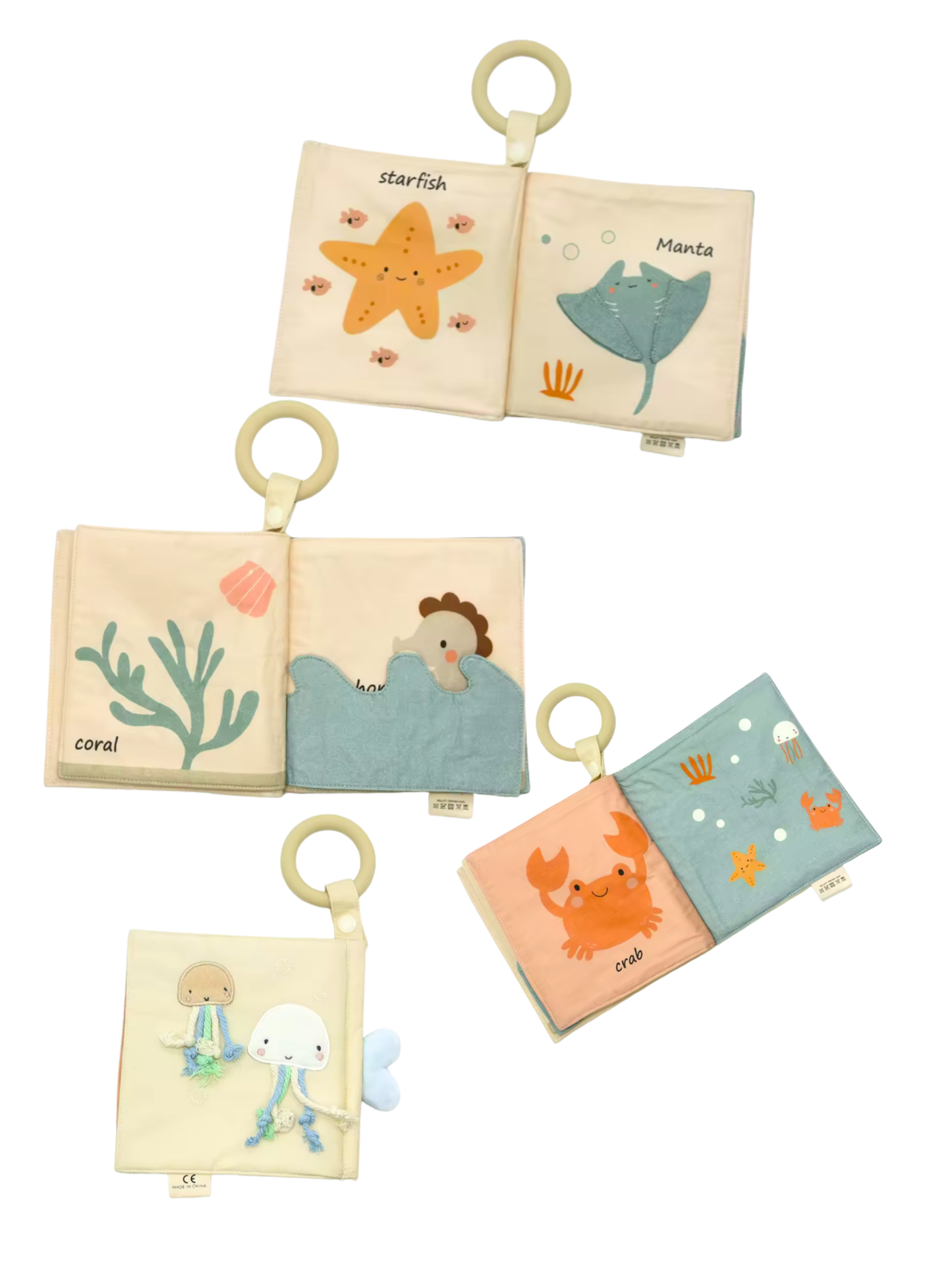 3D Sensory Soft Cloth Book- Sea Creatures