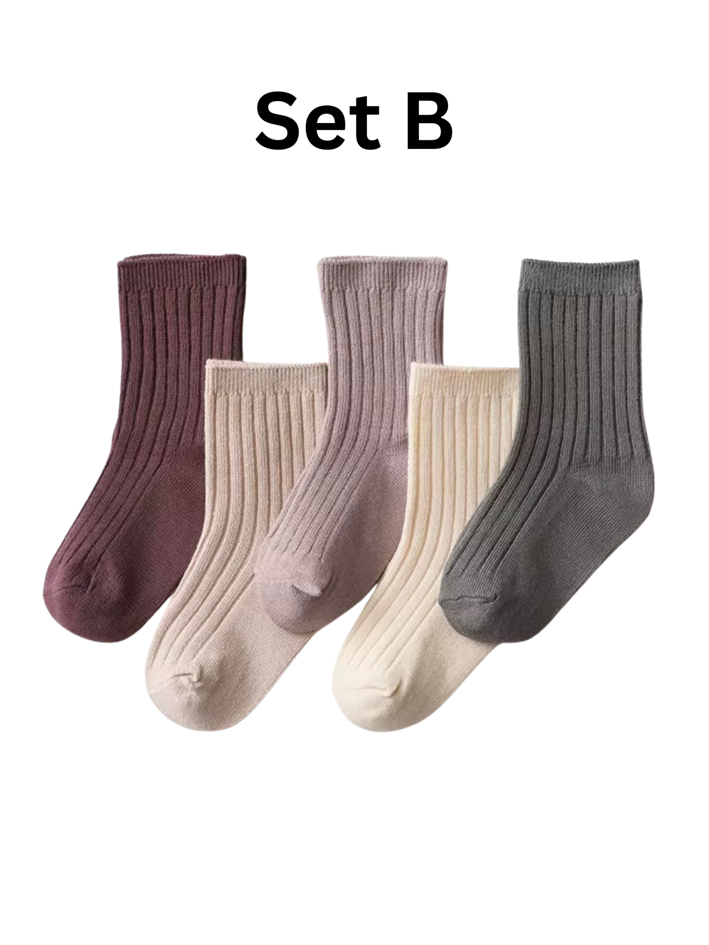 Toddler & Kids' Organic Cotton Socks- 5 pack