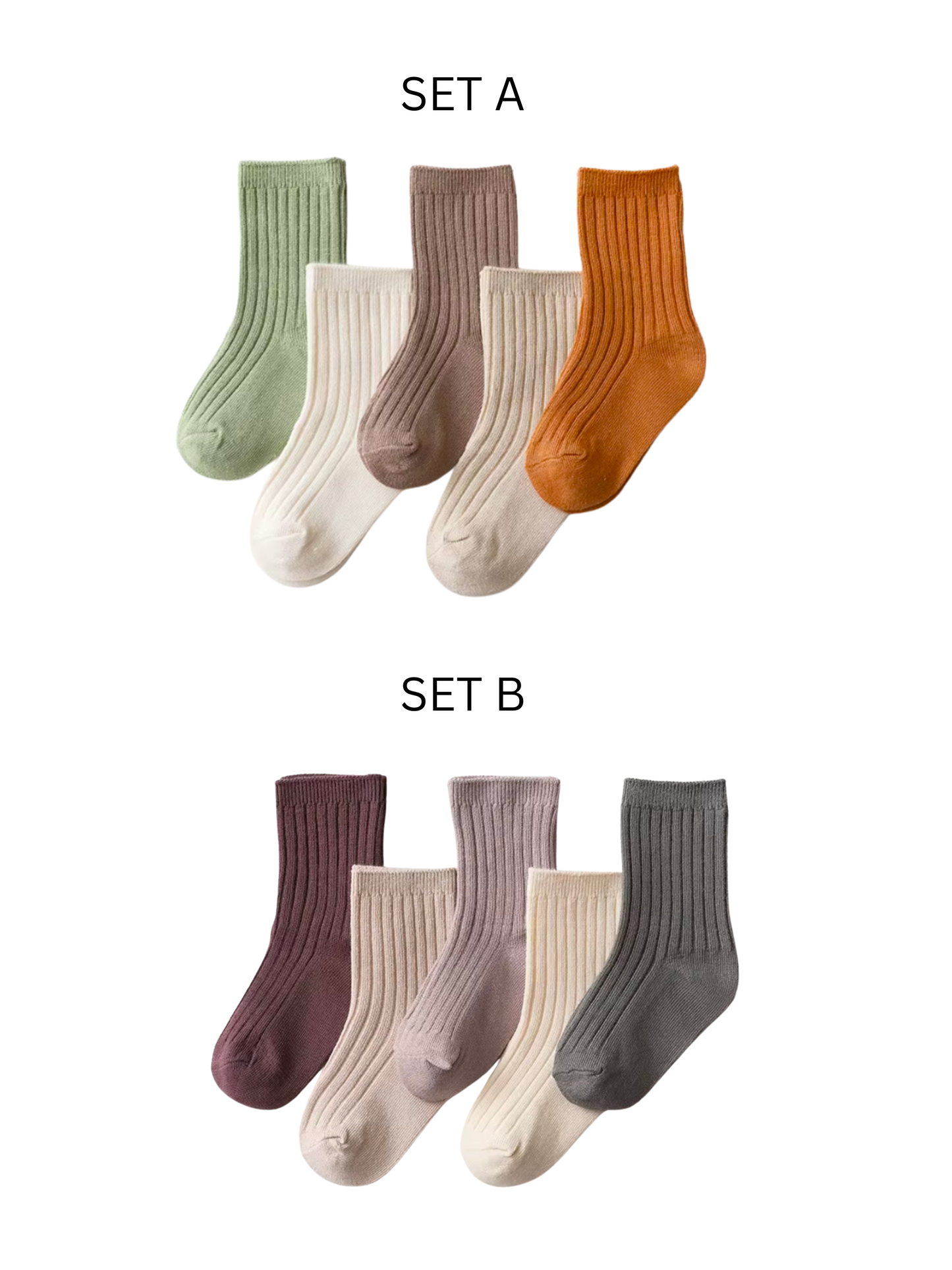 Toddler & Kids' Organic Cotton Socks- 5 pack