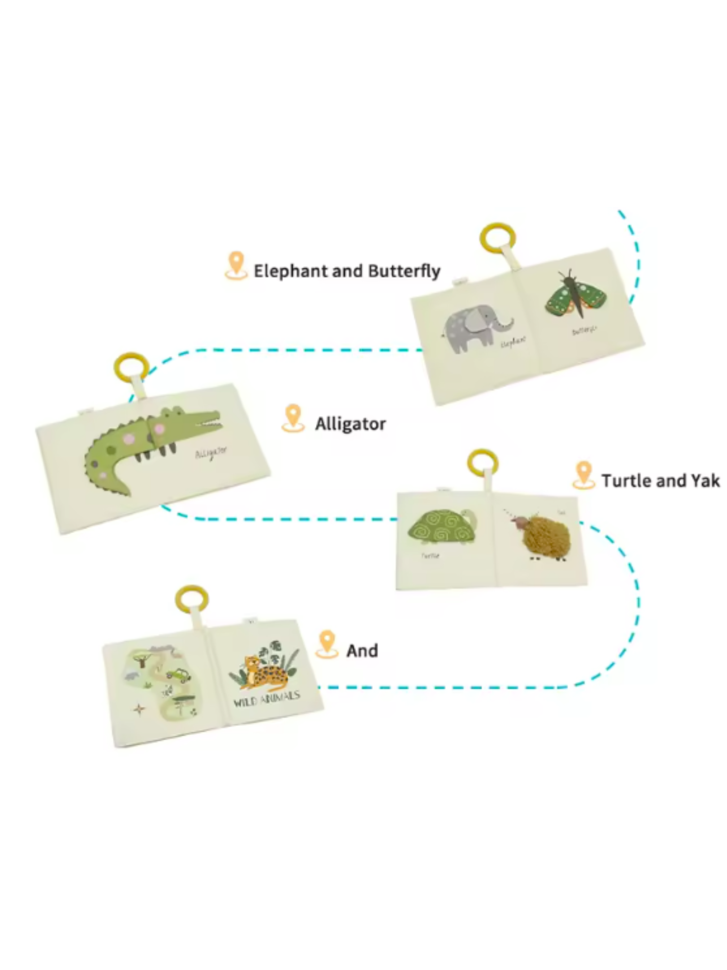 3D Sensory Soft Cloth Book- Wild Animals