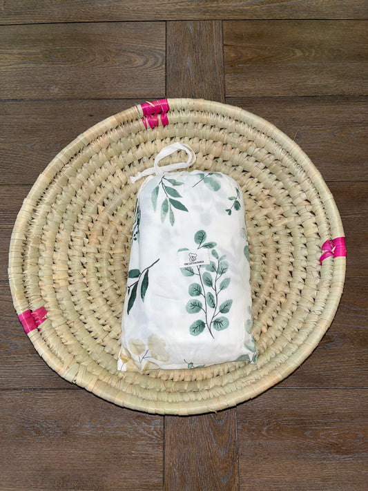 Bamboo Cotton crib sheet-  Botanical Bliss