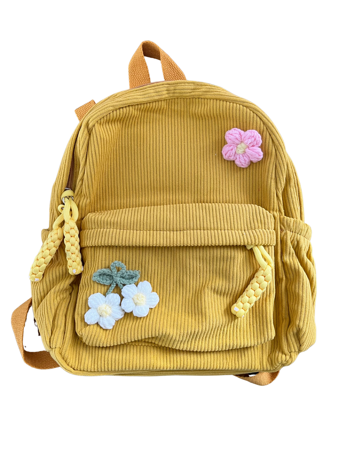 Corduroy Toddler & Child Backpack with Hand-Sewn Flower Details