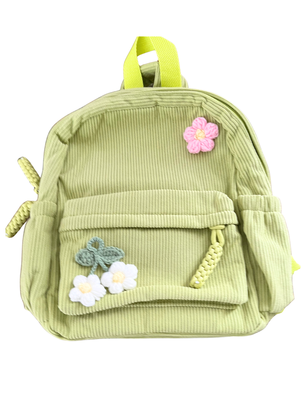 Corduroy Toddler & Child Backpack with Hand-Sewn Flower Details